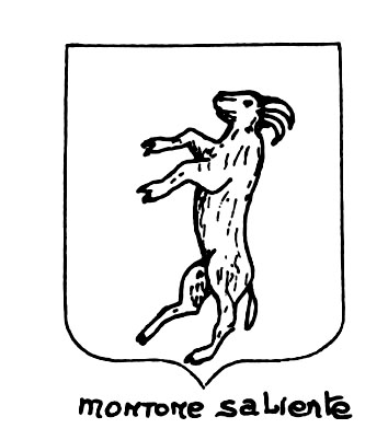 Image of the heraldic term: Montone saliente
